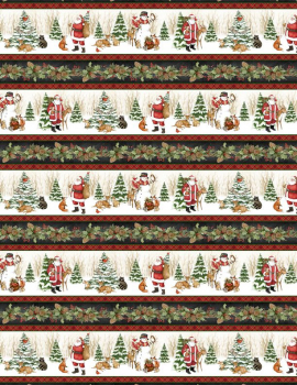 Designer-Baumwollstoff Winter Forest Repeating Stripe (10 cm)